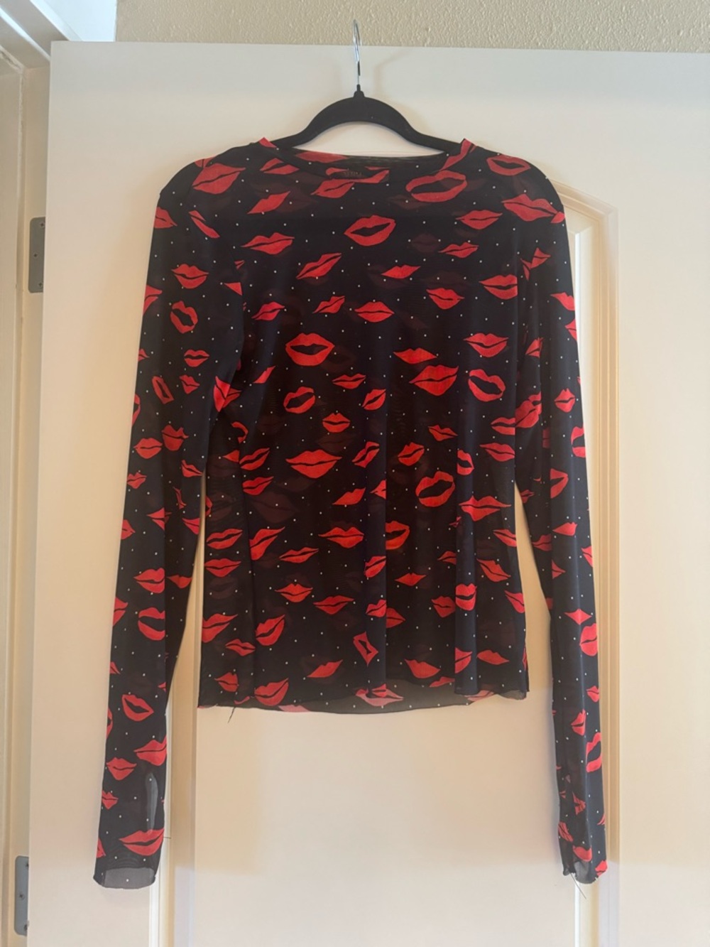 AFRM mesh lips long sleeve top